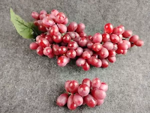 Vintage künstliche künstliche Trauben Gummi Display Bündel rot lila künstliche Früchte Dekor - Bild 1 von 3