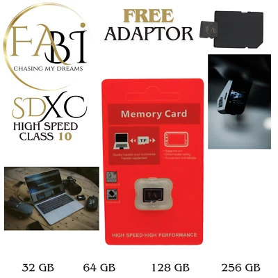 Ultra Micro Sd 32GB 64GB 128GB 256GB Memory Card SDXC Class 10 TF Adaptor - Image 1 of 4