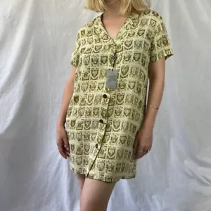 Jean Paul Gaultier rare viscose loose button-up shirt dress 90s Medium nos vtg - Picture 1 of 5