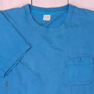 Vintage SEARS T-Shirt 42-44 gebrochen in Baumwolle himmelblau einzelner Stich - Bild 1 von 4