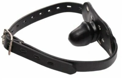TULA-TOYS BDSM Bondage Leder Silikon Penis Mundknebel Mund Knebel schwarz