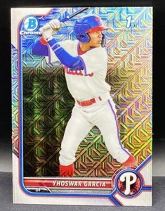 2022 Topps Bowman Chrome Yhoswar Garcia 1st Mojo Refractor Phillies #BCP-90 - Picture 1 of 4
