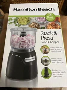 Hamilton 72850 Beach Stack & Press 3-Cup Chopper - Black - Picture 1 of 5