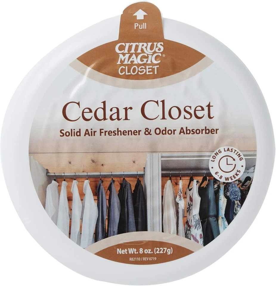 Citrus Magic Cedar Absorb Odor Solid Air Freshener 8 Ounce 6 per Case.
