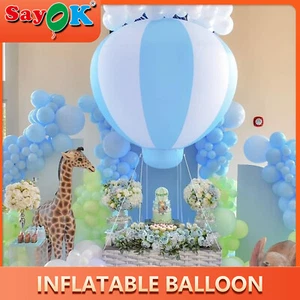 PVC Half Hot Air Balloon Inflatable Baby Shower Balloon Hanging Boys Baby Shower - Picture 1 of 23