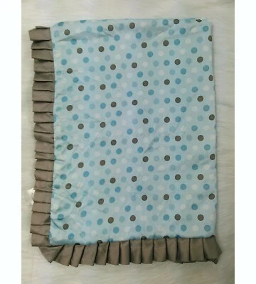 Manta bebé Hadel azul topo lunares borde volantes satinado niño B19 Foto 1 de 3
