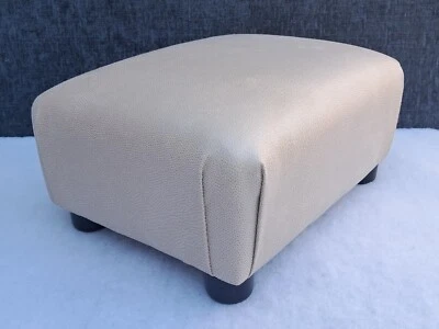 FOOTSTOOL/    BEIGE Snakeskin Faux Leather - Image 1 of 4
