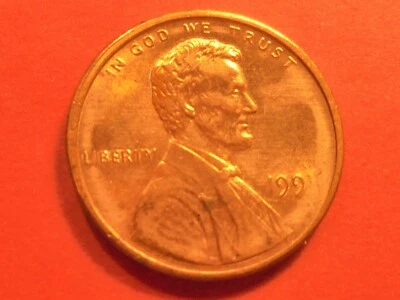 1991 ObV  &  REV  Struck Thru GREASE  Lincoln Cent Mint Error #RR91 - Image 1 of 2
