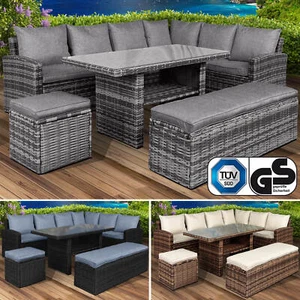 BRAST Poly Rattan Sitzgarnitur Eco Gartenmöbel Essgruppe Lounge Sitzgruppe - Bild 1 von 16