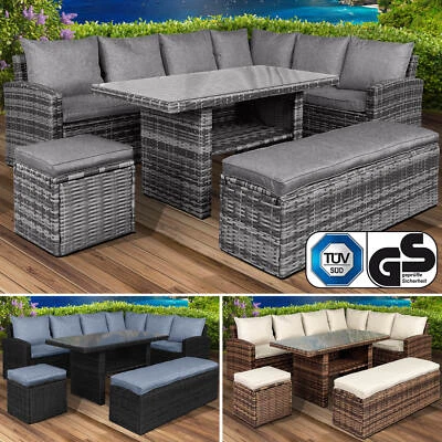 BRAST Poly Rattan Sitzgarnitur Eco Gartenmöbel Essgruppe Lounge Sitzgruppe - Bild 1 von 4