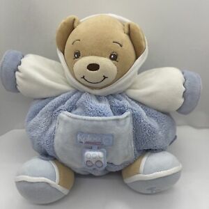 Kaloo White Teddy Bear Soft Plush Baby Cuddly Toy blue Shirt 1998