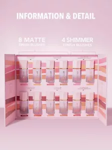 Sheglam 12pcs Colour Bloom Matte Glow Liquid Gel Cream Blush Collection Box Set - Picture 1 of 11