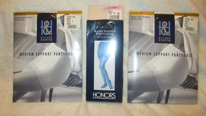 Hillard & Hanson~Medium Support~Ladies Panty Hose~Size C~Navy Color~3 qty~Sealed - Picture 1 of 11