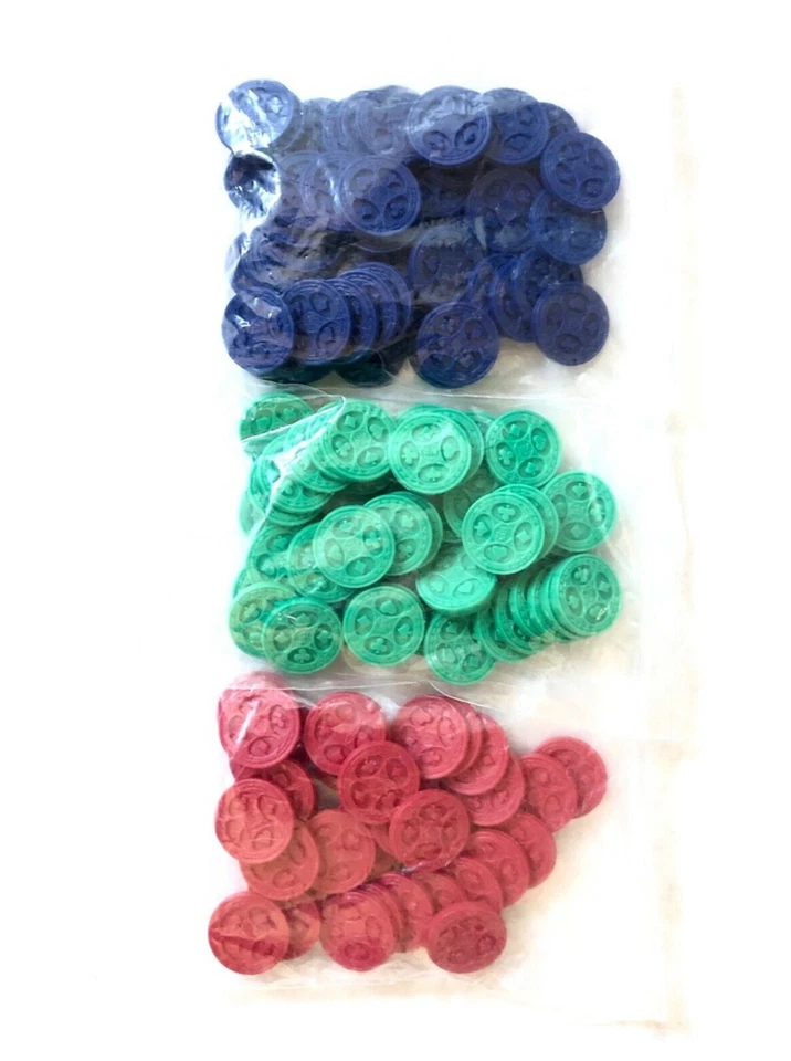 Sequence Chips 35 Vermelho, 50 Azul, 50 Verde - Conjunto completo de fichas de substituição de jogo - Imagem 1 de 1