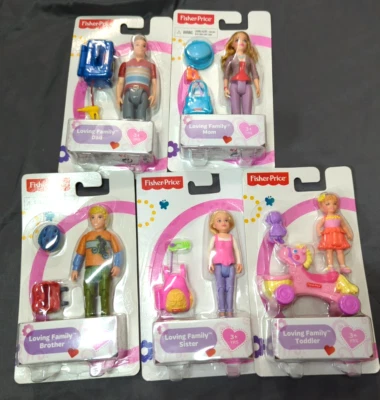 Fisher Price Loving Family Dollhouse Figure Set Brother Sister Mom Dad Baby Doll - Image 1 of 4