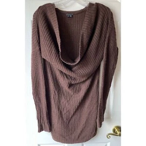 Theory Sweater Womens Small Cashmere Blend Ribbed Metallic Drape Neckline Knit - Picture 1 of 10