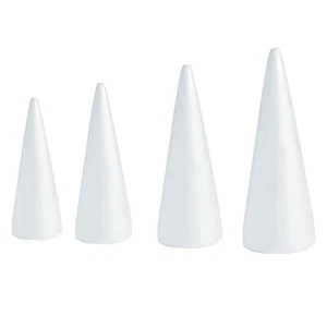 Different Size Of Foam Cones Polystyrene For Crafts DIY Painting Triangle Tree - Picture 1 of 52