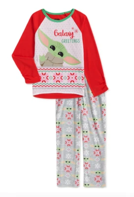 NUEVO CON ETIQUETAS 4 5 Baby Yoda Star Wars Mandaloriano Navidad Galaxia Saludos Pijama Winte Foto 1 de 4