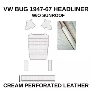 FOR VW BEETLE BUG HEADLINER Roof Lining PERFORATED CREAM.W/O SUNROOF 1947-67 - Picture 1 of 1