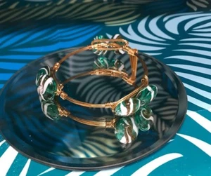 Handmade Wire Wrapped Stone Bangle - Picture 1 of 2