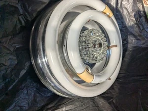 Art Deco Mid Century Chrome Vintage Industrial Flush Mount Light Fixture Retro - Picture 1 of 13