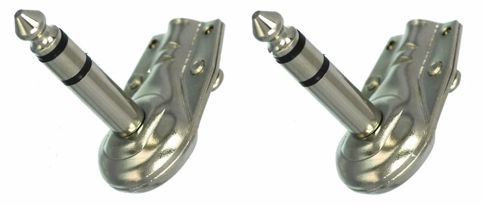 PROCRAFT (2) PC-TJ056 1/4 6.35 mm Stereo TRS Right Angle Guitar Plug Flat Male Connector