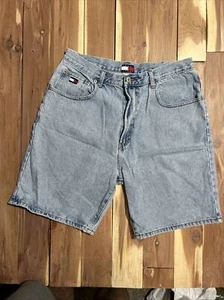 Vintage Tommy Hilfiger Traditional Classic Baggy Fit Cotton Jean Shorts Blue - Picture 1 of 9