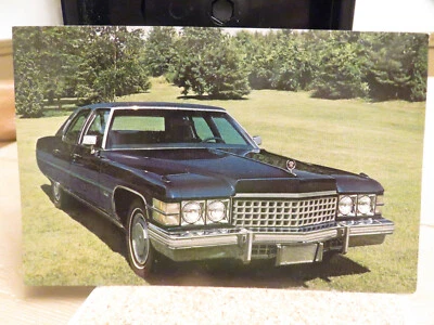 TARJETA POSTAL "CADILLAC (ELDORADO) PARA 1974" (azul oscuro) Foto 1 de 2