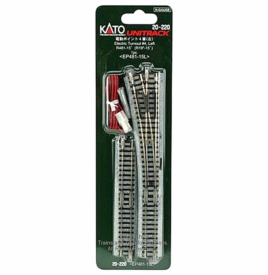 KATO N Scale Unitrack #20220 Electric Remote Turnout #4 Left R481-15 Degree~NEW - Image 1 of 1