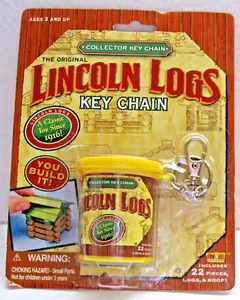 Lincoln Logs Keychain 2001 Fun 4 All Hasbro Key Ring New - Picture 1 of 3
