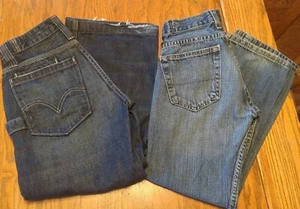 Levis Boys Lot of 2 Jeans Size 12R Adjustable Waist Kids- 1 Carpenter, I Reg - Picture 1 of 24