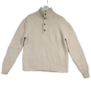 Banana Republic Pullover Herren L Luxus Kaschmir Wollmischung Halbknopf Pulli - Bild 1 von 7