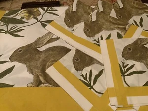 William Sonoma 70 By 90 Inches Easter Tablecloth and 8 Matching Dinner Napkins - Picture 1 of 3