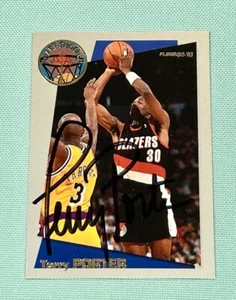 Terry Porter 1992-1993 Fleer Sharp Shooter Firma Autógrafo Firmado AUTO TTM - Imagen 1 de 3