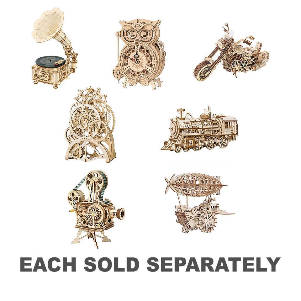 Robotime Ingranaggi meccanici stile retrò Puzzle 3D in legno tagliato al laser E - Immagine 1 di 1