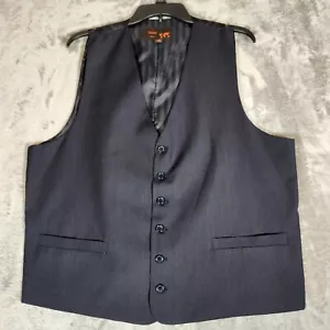 Tessori Vest Men's 44R Blue Navy 6 Button Formal - Picture 1 of 5