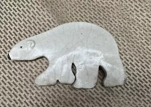 Manitoba Museum Polar Bear Wall Sculpture Clay Beautifully Unique Artist Horkoff - Picture 1 of 4