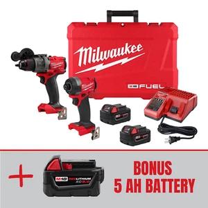 Milwaukee 3697-22 M18 FUEL 18V Akku-Kombi-Set mit 2 Werkzeugen | BONUS 5,0AH Akku - Bild 1 von 9