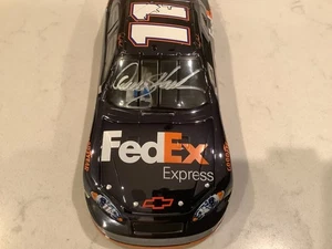 DENNY HAMLIN AUTOGRAPHED 2006 CHEVY MONTE CARLO FEDEX ROY CHROME DIECAST & CARD - Picture 1 of 17