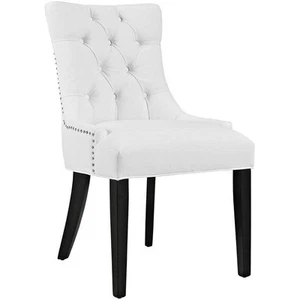 Regent White Vinyl Dining Chair - Picture 1 of 4