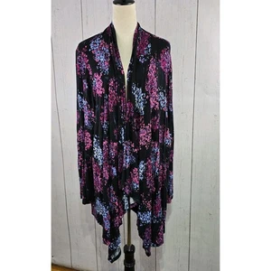 Lane Bryant Cardigan Women’s 18/20 Multicolor Floral Open Front Duster Sweater - Picture 1 of 8