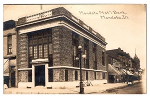 ILLINOIS - MENDOTA NATIONAL BANK - ALTE ECHTFOTO POSTKARTE - Bild 1 von 2