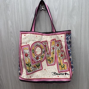 Bolso de Mano Brighton Love Bug Lona Gráfico Floral Bug Corazón Margarita Bohemio Hippie - Imagen 1 de 20