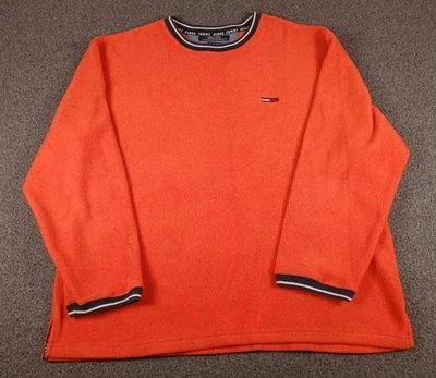 Moletom Masculino Vintage Tommy Hilfiger Tommy Jeans Tamanho Grande Anos 90 Laranja - Imagem 1 de 4