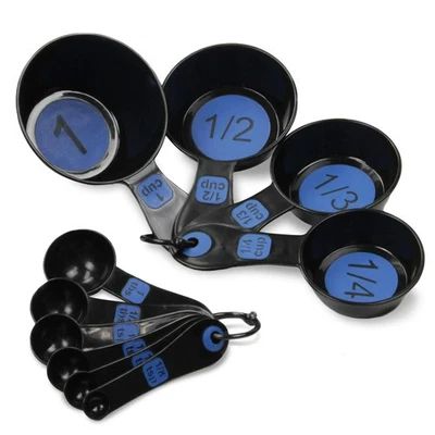 Chef Craft 10 Piece Blue Measuring Cups Spoons Set Durable Bpa Free Plastic - Image 1 of 4