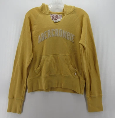 Sudadera DE COLECCIÓN Abercrombie & Fitch Mujer Mediana Amarilla Sudadera con Capucha Y2K Deletrear* Foto 1 de 4