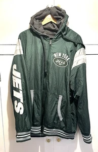 NFL New York Jets Reversible Jacket Mens 2XL  Hooded Windbreaker - Picture 1 of 12