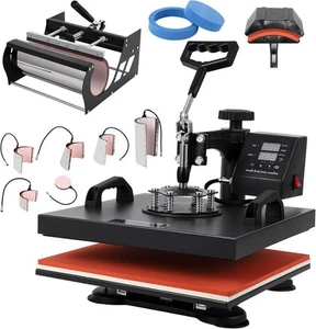 8 in 1 Hitze Presse Maschine für T-Shirts 15"x15" Combo Kit Sublimation wegschwenken - Bild 1 von 9