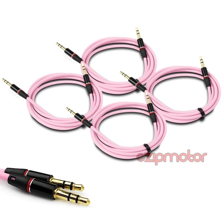 NEW 4X 4FT 3.5MM AUX M/M AUDIO CABLE PINK FOR LG OPTIMUS G2 L9 HTC ONE MOTO X G - Image 1 of 1
