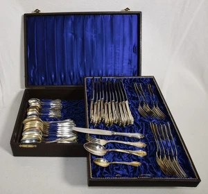 feudales altes JULIUS KRATZ Solingen Besteckset 100er versilbert 6 Pers 24 Teile - Bild 1 von 12